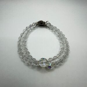 ~7" Revived double stranded Crystal and AB accent bracelet w/ 925 insert clasp!